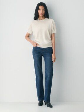 Aritzia Bare Merino Wool Crew Top in Whisper White